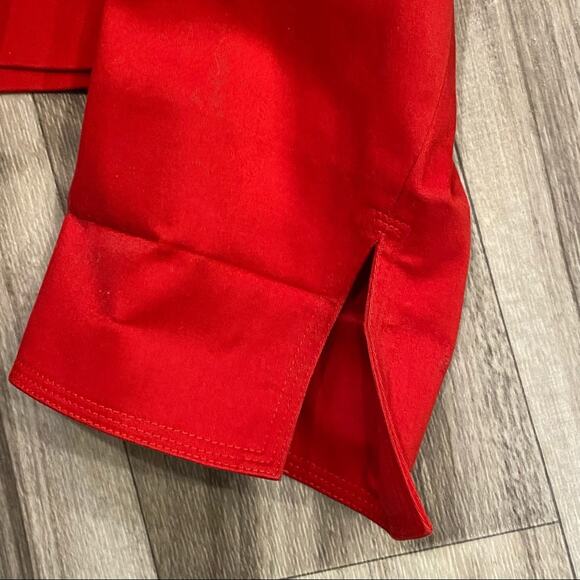 Anne Klein 8 Red Open Front Stretch Cotton Blazer, Self-Tie PRISTINE! - Picture 6 of 9